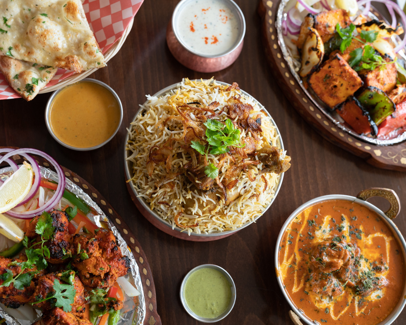 Indian Food on Restaurant Table